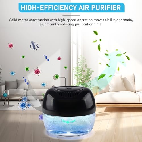 Purifier Air Washer, Air Fresher Aroma Diffuser for Home, Office, Air Purifier with Night Light (Black) - Image 4