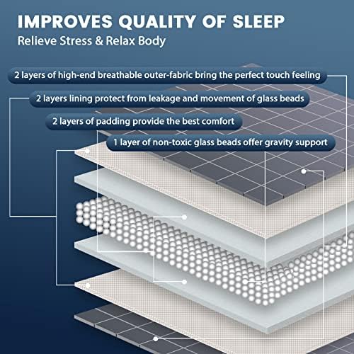 CuteKing Weighted Blanket - Weighted Blanket with Premium Glass Beads - Heavy Blanket Crystal Velvet for Comfort Sleep - Thick Blanket All Season (15lbs, 60"x80", Blue Bubble) - Image 3