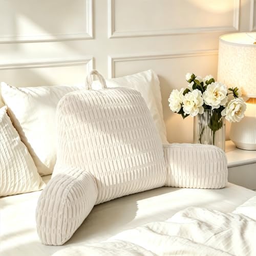 Reading Pillow for Bed, Upright Bed Pillow for Sitting Up(White, Large) - Image 7