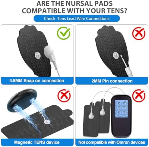 TENS Unit Electrode Pads NURSAL 20 Pack 3.5mm Snap EMS Replacement Pads for Electrotherapy Reuse More Than 30 Times, Compatible with MEDVICE,Belifu TENS Machine - Image 2