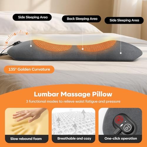 3-in-1 Back Massager with Heat, Shiatsu Vibration & Lumbar Traction – Deep Tissue Pain Relief for Home Office Car – Corded Electric Gift - Image 5