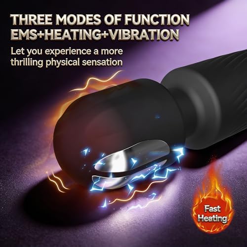 2026 Upgraded Wireless Heating Muscle Massager, 20 Vibration Modes 8 Speed Quiet Portable Full Body Relaxer for Neck Back Leg Arm (Black) - Image 3