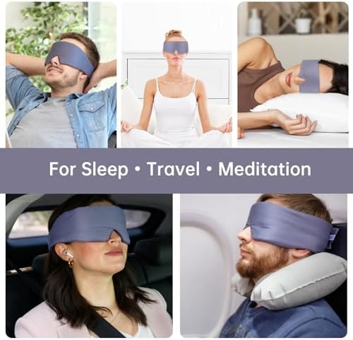 Calm&Relax Bamboo Sleep Mask - Cooling 3D Eye Mask, Lash Friendly，Gray - Image 7