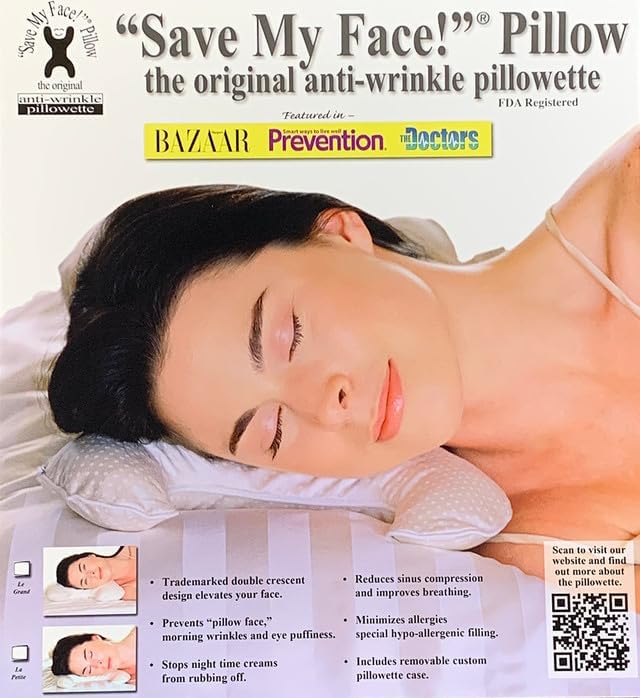 Save My Face!" La Petite Pillow (Cream, 500 Thread Count 100% Cotton) - Image 3