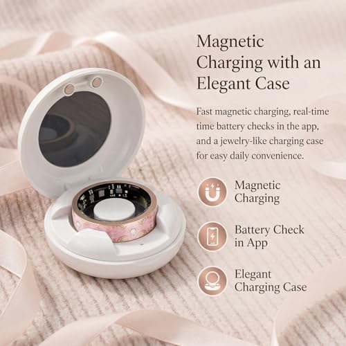 Smart Ring for Women, Sleep Tracker and Health Ring with Heart Rate, SpO2, HRV, Multi-Sport Tracking, IP68 Waterproof, Jewelry-Inspired Design, No Subscription, for iOS and Android (Pink, 10#) - Image 7