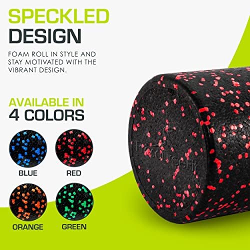 ProsourceFit High Density Foam Rollers 12 - inches long, Firm Full Body Athletic Massage Tool for Back Stretching, Yoga, Pilates, Post Workout Muscle Recuperation, Black/Red - Image 4