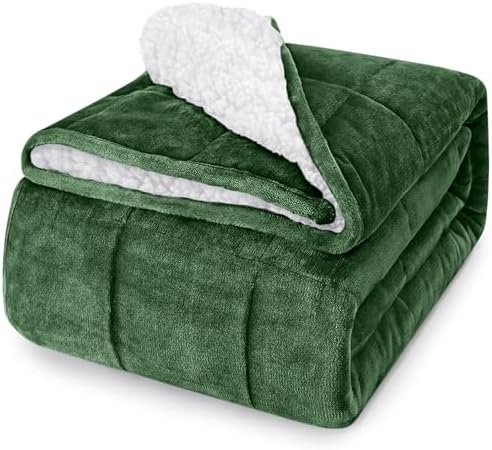 yescool Weighted Blanket for Adults (15 lbs, 60" x 80", Emerald Green) Heavy Blanket for Sleeping Perfect for 140-160 lbs, Queen Size Breathable Blanket with Premium Glass Bead by yescool