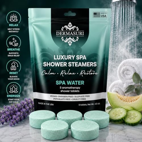 Dermasuri Shower Steamers Aromatherapy, Spa Water Shower Tablets - Image 2