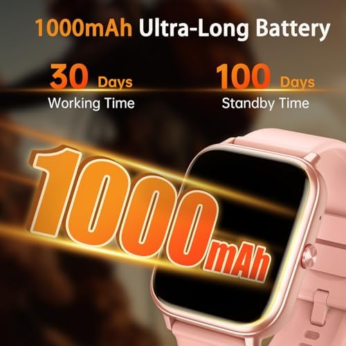 Smart Watch Fitness Tracker for Men Women, Answer/Make Call, 1000 mAh Battery, 120+ Sport Modes, Step Counter, Sleep Monitor Fitness Watch, Smartwatch for Android iPhone iOS (Pink) - Image 2
