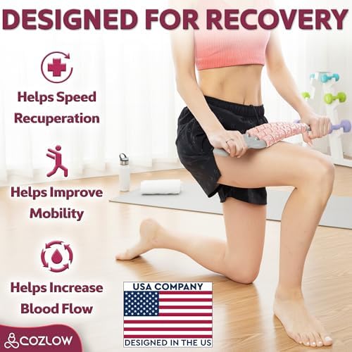 Triple Roller Massage Stick - Body Massager for Muscles - Fascia Rolling Tool - Deep Tissue Therapy for Myofascial Release and Lymphatic Drainage - Handheld Anti Cellulite Device - by Cozlow - Image 4