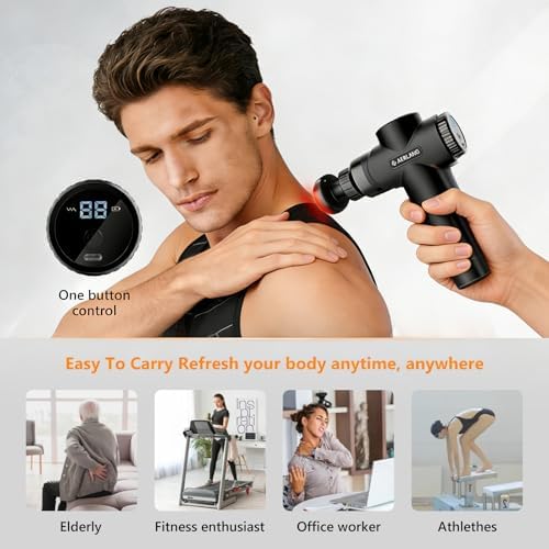 AERLANG Mini Massage Gun with Heat Birthday Gift for Him Black - Image 6