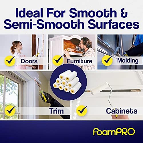 FOAM PRO 00165 4-Inch Roller Oils and Clears Refills, Fine Finish, 2-Pack - Image 5