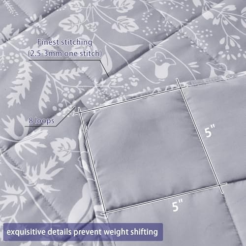 yescool Weighted Blanket for Adults (15 lbs, 48" x 72", Pearl Grey) Cooling Heavy Blanket for Sleeping Perfect for 140-160 lbs, Twin Size Breathable Blanket with Premium Glass Bead, Machine Washable - Image 4