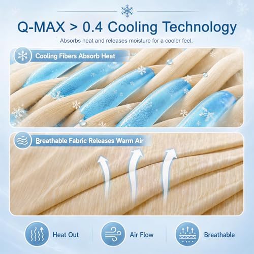 Twin XL Size Cooling Blanket for Hot Sleepers - Lightweight Breathable Cool Cold Blanket - Keep Cool for Night Sweats, Soft Thin Ice Blankets for Bed Couch Sofa, (Khaki, 60"x90") - Image 7