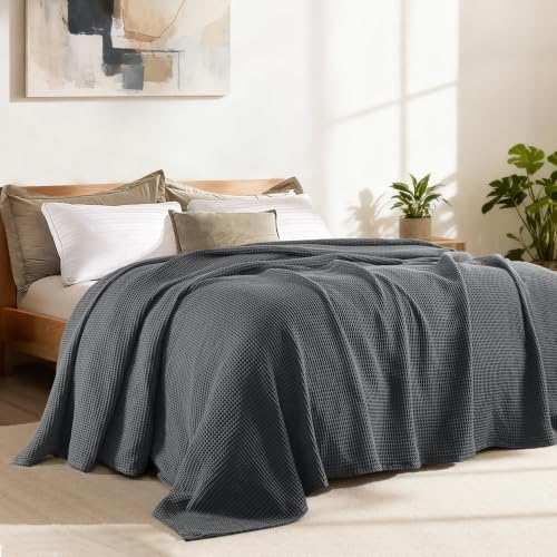 Exclusivo Mezcla 100% Cotton Breathable Waffle Blanket Queen Size, 90"x90" - Image 5
