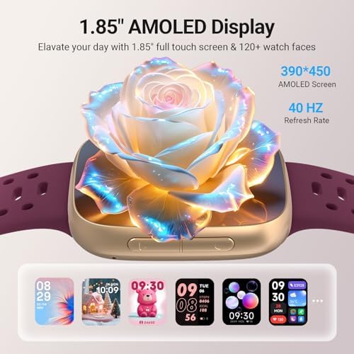 Smart Watches for Women/Men Android iPhone, [1.85" AMOLED Screen] Smartwatch Fitness Tracker 3ATM Waterproof with Bluetooth Calls, AI Control, Heart Rate/SpO2/Sleep Monitor, 7 Days Battery - Image 5