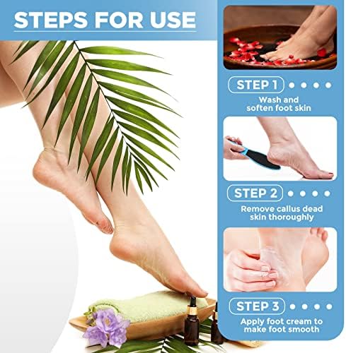 Minatee 100 Pcs Pedicure Foot File Double Sided Foot Sander Scraper, Blue - Image 6