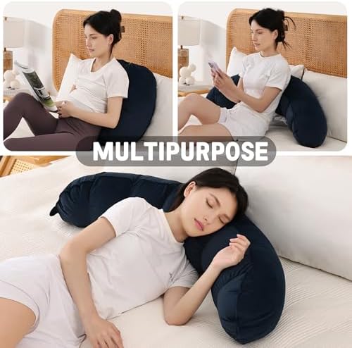 Peallow(Pat. Pend) – Long Round Body Pillow for Adults, Bolster Pillow for Sleeping, Soft and Supportive Pillow for Sleeping & Lumbar Support (Teal Blue,47") - Image 6