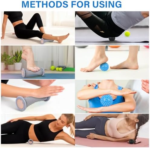 WOVTE Massage Lacrosse Ball for Sore Muscles, Shoulders, Neck, Back, Foot, Body, Deep Tissue, Trigger Point, Muscle Knots, Yoga and Myofascial Release (Blue) (Gray Blue Black) - Image 4