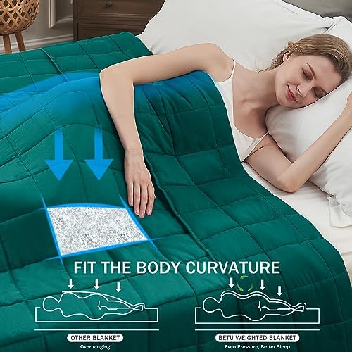 Weighted Blanket for Adults 12lbs, 48"x72", Twin Full Size Cooling Heavy Throw Blanket for 110-130lbs, Microfiber Soft Big Blankets Weighted Comforter, Green - Image 2