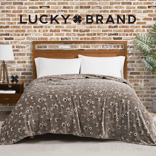 Lucky Brand Daisy Beige Floral 66"X90" Cozy Plush Blanket - Premium Microfiber Throw for Luxurious Comfort and Style Twin/Twin XL Size - Image 5