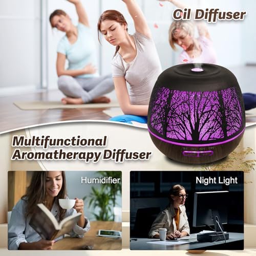 Roonbo Aesthetic Tree of Life Metal Essential Oil Diffuser for Large Room, - Image 4