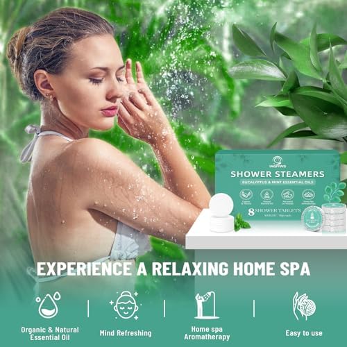Shower Steamers Aromatherapy for Women & Men, 8 Pcs Eucalyptus Mint - Image 2