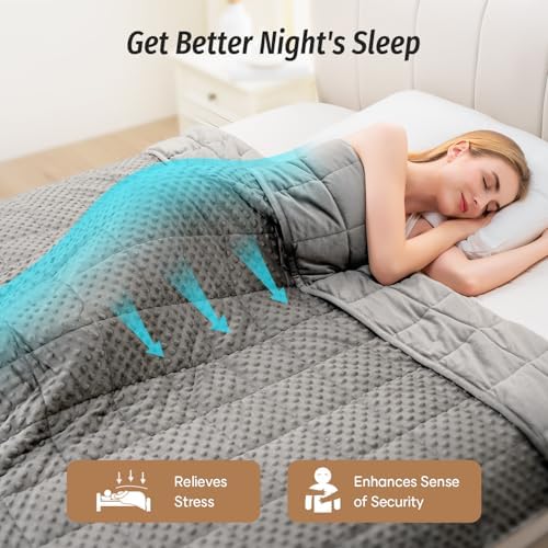 Wemore Weighted Blanket for Adults 12 lbs Queen Size 60"x80" Grey - Image 3
