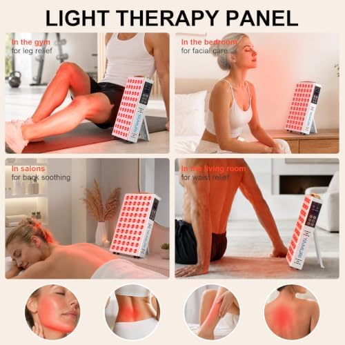 Red Light Therapy Panel, 660nm 850nm Red Light Therapy for Body, 9 Pulse Modes, 60 LEDs Light Therapy Lamp Built-in Timer and Stand for Daily Wellness - Image 5
