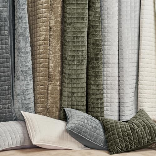 RECYCO Velvet Quilt Set, Oversized California King 118"x106", Olive Green - Image 6