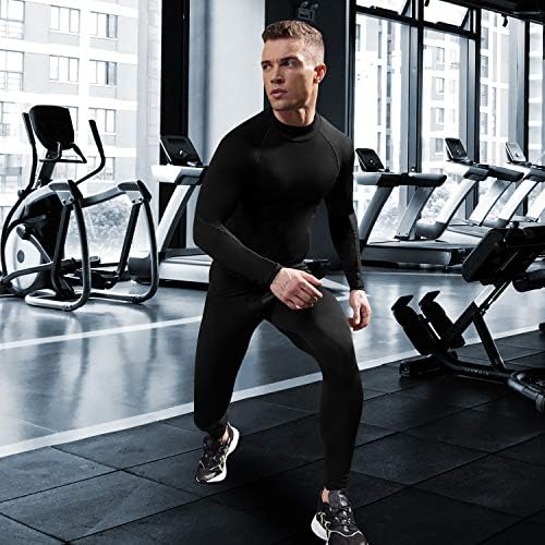 SPVISE Men's Compression Shirts Long Sleeve Mock Turtleneck Workout Tops - Image 2