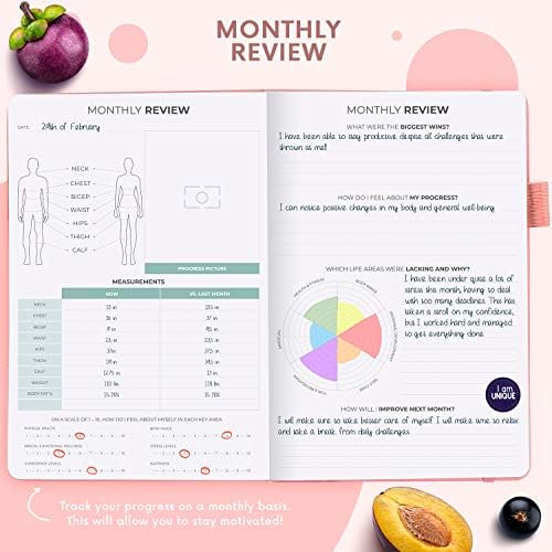 Clever Fox Wellness Planner & Food Journal for Weight Loss, A5 Light Pink - Image 6