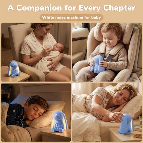 MeWaii Bunny White Noise Sound Machine, Newborn Baby Boy Gift, 100+ Sounds - Image 5