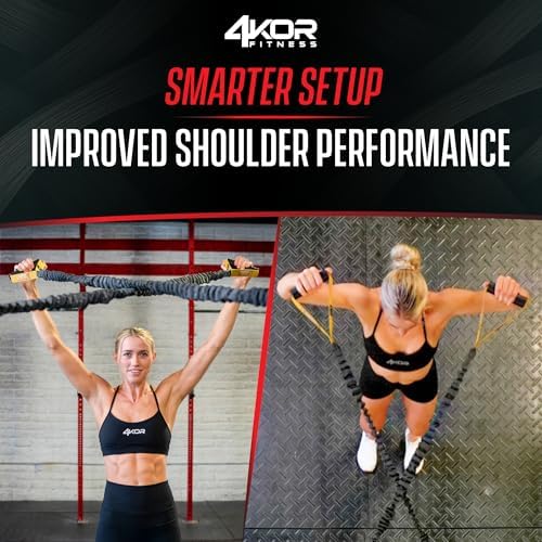 4KOR Cross Anchor Shoulder Performance Training System. Resistance Cords with Handles and Dynamic Workout Guide. Exercise Bands with Nylon Sleeves, Rubber Grips, and Carry Bag for Rehab and Strength - Image 6