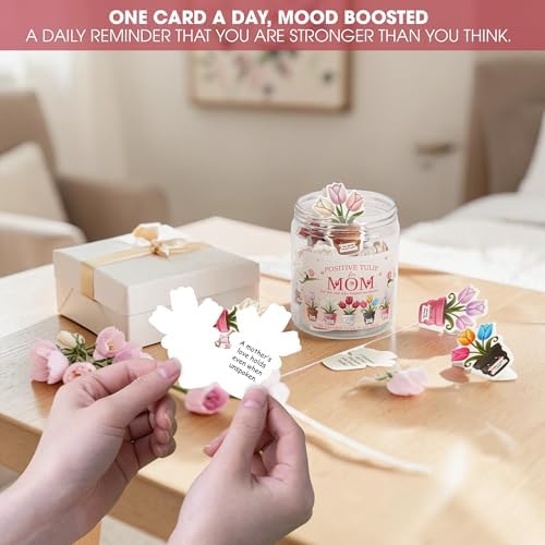 Mothers Day Gifts for Mom from Son Daughter- Positive Tulip Jar 60 Positive Affirmation Card, First Time Mothers Day Birthday Gifts for Mom Stepmom Mother in Law Wife from Daughter Son Husband - Image 6