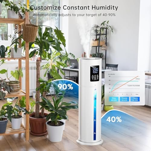 2.1Gal/8L Smart Humidifier Large Room, Top Fill Humidifiers for Bedroom with Diffuser, 7 Color Lights,16H Timer, Auto Mode, APP Remote Control, 4 Levels Cool Mist Air Humidifier for Plants Home - Image 7