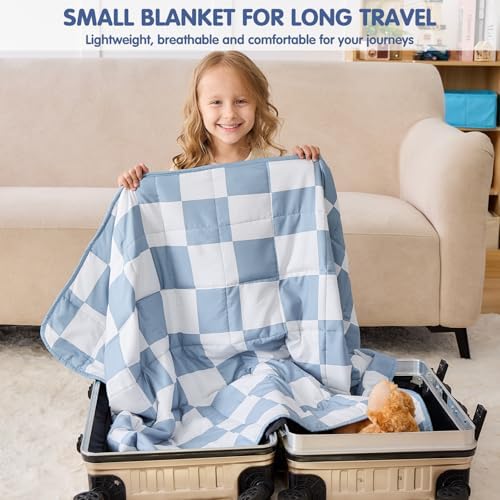 yescool Blue Checkered Weighted Blanket 3 Pounds Plaid Weighted Throw Blanket, Heavy Blanket for Sleeping, Tartan Bed Throw Blanket Gifts for 20-40lbs, 36"x48" - Image 5