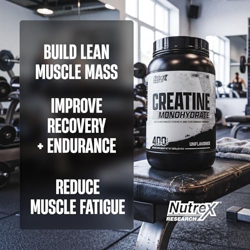 Nutrex Research Creatine Monohydrate Powder 400 Servings - Pure Unflavoured Micronized Creatine Monohydrate Supplement for Muscle Growth, Strength & Power - Clinically Tested - Image 2