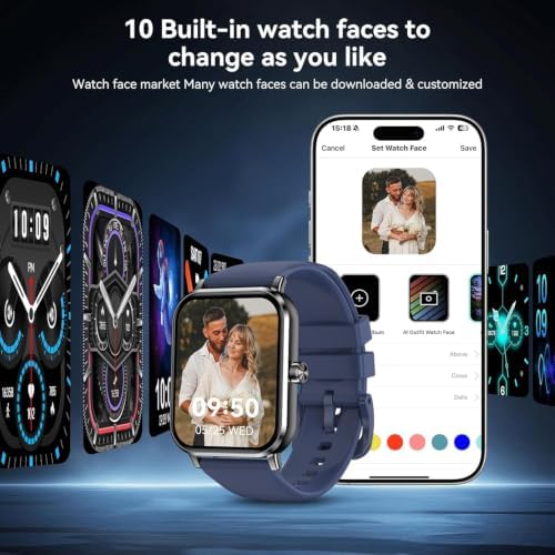 Smart Watch for Men Women, 1.83" HD Touchscreen Fitness Tracker with Bluetooth Calling, 130+ Sports Modes, Heart Rate Sleep Step Monitor, IP68 Waterproof, Compatible with iOS & Android (Blue) - Image 6