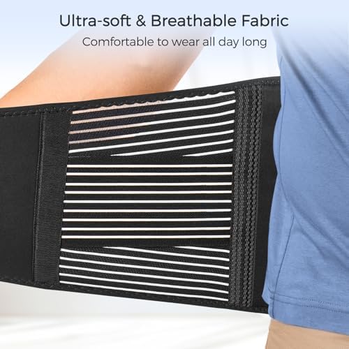 Freetoo Back Braces for Lower Back Pain Relief with 6 Stays, Breathable Back Support Belt for Men/Women for work, Anti-skid lumbar support belt with 16-hole Mesh for sciatica,plus size(XXL) - Image 4