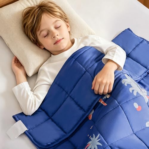 Weighted Blanket - 3 lbs Dinosaur Blue Heavy Blanket - Small Size Breathable Lap Blanket(36 * 48 inches, 3 lbs) by HOSUKKO
