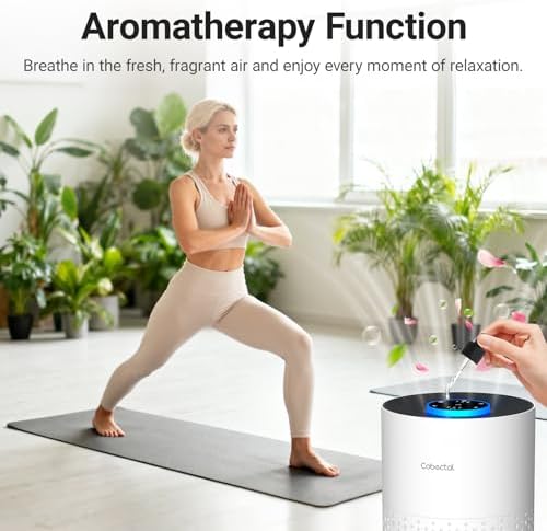 Cobectal Air Purifiers for Home Bedroom with 3-in-1 Filter, White - Image 4
