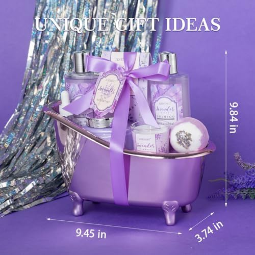 9Pcs Moisturizing Lavender Spa Bath Gifts Set - Spa Gift Baskets for Women - Image 7