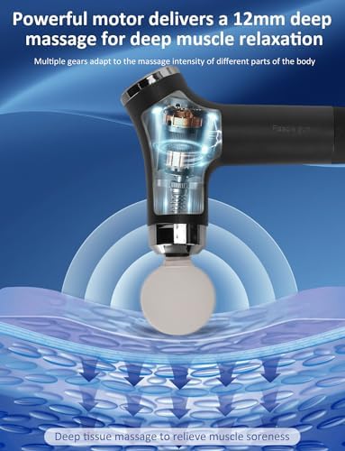 GDLKPS Massage Gun Deep Tissue,Ergonomic Extension 2-in-1 Detachable Handle Back Massager.Handheld Electric Percussion Muscle Massager for Shoulder, Thigh, Waist & Neck。 - Image 4