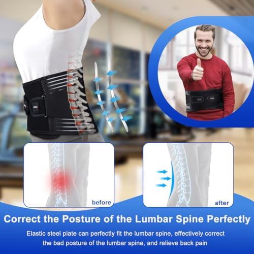 Back Braces for Men and Women, Back Support Belt for Lower Back Pain Relief with 6 Stays, Breathable Lumbar Support Belt with Dual Adjustable Straps for Sciatica,Herniated Disc(S) - Image 5