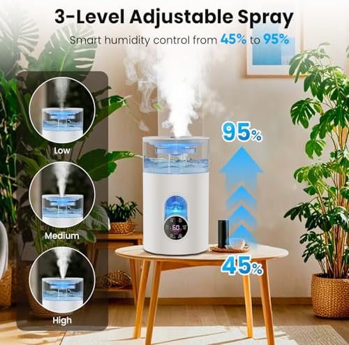 Humidifiers for Bedroom Large Room -GloryAir 6L Cool & Warm Mist Humidifier - Image 4