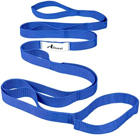 Abiarst Stretching Strap Yoga Straps for Physical Therapy, 10 Loops Non-Elastic Stretch Band for Pilates, Flexibility, Exercise and Gymnastics by Abiarst