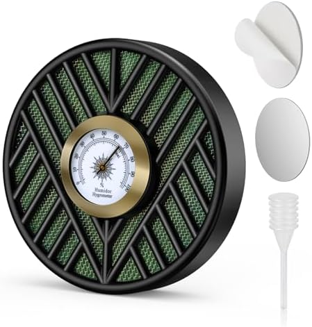 Scotte Cigar Humidifier, Cigar Humidors Humidifier, Round Cigar Humidier & High Precision Cigar Hygrometer Combo for Cigar Box, Keep Cigars Fresh by Scotte