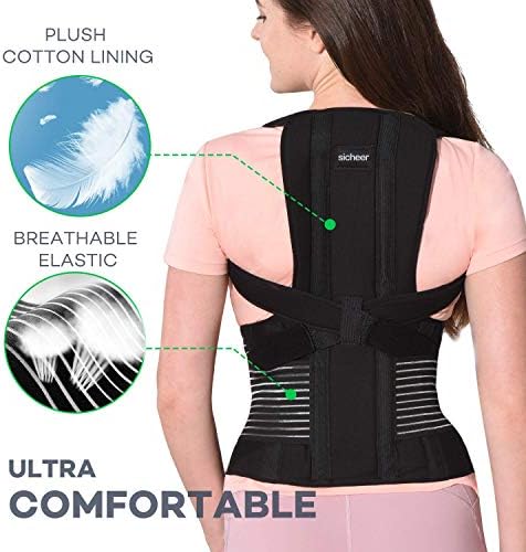 sicheer Posture Corrector for Women and Men Back Brace Straightener Shoulder Upright Support Trainer for Body Correction and Neck Pain Relief, Small(waist 26-33 inch) - Image 5