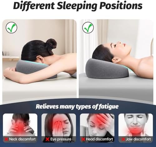 xiaomubiao Face Down Pillows for Massage Table, Massage Headrest for Bed, Face Pillow for Stomach Sleeping, BBL Pillow After Surgery Post Eye Surgery & Vitrectomy Recovery, Removable Cover Grey - Image 3